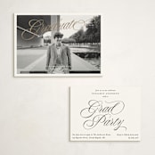 "Opera" - Graduation Insert Cards in Cotton by Blustery August - With Invitation