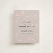"Ribbon Frame" - Graduation Insert Cards in Blush by Itsy Belle Studio - Front