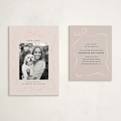 "Ribbon Frame" - Graduation Insert Cards in Blush by Itsy Belle Studio - With Invitation