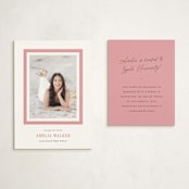 "charm" - Graduation Insert Cards in Peony by Sara Hicks Malone - With Invitation
