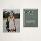 "Broken Border" - Graduation Insert Cards in Snow by Lauren Chism - With Invitation