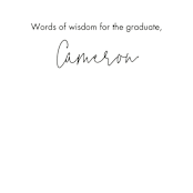 "Advice for the Grad" - Graduation Insert Cards in Noir by Minted - Detail