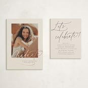 "Simply Side Scripted" - Graduation Insert Cards in Latte by Jackie Crawford - With Invitation