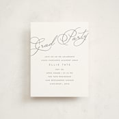 "Timeless Script" - Graduation Insert Cards in Cotton by Susan Zinader - Front