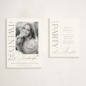 "Business Class" - Graduation Insert Cards in Cotton by Ashlee Townsend - With Invitation