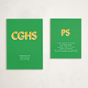 "Bold Initials" - Graduation Insert Cards in Grass by mo kelley - With Invitation