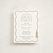 "Tassel Scallop" - Graduation Insert Cards in Snow by Susan Zinader - Front
