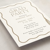 "Tassel Scallop" - Graduation Insert Cards in Snow by Susan Zinader - Detail