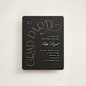 "Shiny year" - Graduation Insert Cards in Noir by Creo Study - Front