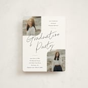 "Rounded Double" - Graduation Insert Cards in Cotton by Carolyn MacLaren - Front