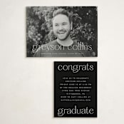 "Understated" - Graduation Insert Cards in Salt by Ekko Studio - With Invitation