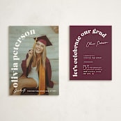 "Casual chic" - Graduation Insert Cards in Cotton by Creo Study - With Invitation