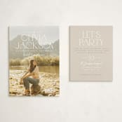 "Sure Thing" - Graduation Insert Cards in Waterlily by Owl and Toad - With Invitation