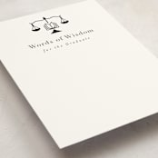 "Scales of Justice" - Graduation Insert Cards in Ink by Hudson meet Rose - Detail