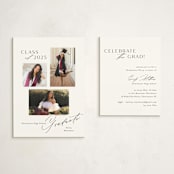 "Aspire" - Graduation Insert Cards in Cotton by Melanie Kosuge - With Invitation