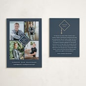 "Grad Grid" - Graduation Insert Cards in Steel by Erica Krystek - With Invitation