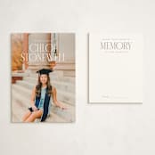 "Modern Serif" - Graduation Insert Cards in Snow by Ellen Schlegelmilch - With Invitation
