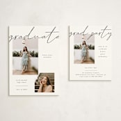 "Simple + Script" - Graduation Insert Cards in Chalkboard by Kelly Watkins - With Invitation