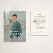 "Academy" - Graduation Insert Cards in Pearl by Jennifer Postorino - With Invitation