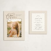 "gilded wave frame" - Graduation Insert Cards in Vanilla by Phrosné Barwood - With Invitation