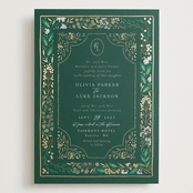 "Illuminated Storybook" - Wedding Invitations in Evergreen by Alethea and Ruth - Front