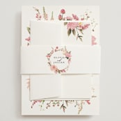"Lush" - Wedding Invitations in Blush by Susan Moyal - Assembled with Belly Band