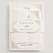 "Intertwined" - Wedding Invitations in Pearl by Janean Hinger - Assembled with Belly Band
