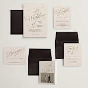 "Mirin" - Wedding Invitations in Linen by Kate Ahn - Invitation Suite