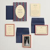 "Woven" - Wedding Invitations in Navy by Baumbirdy - Invitation Suite