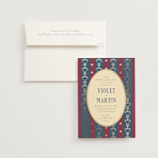 "Woven" - Wedding Invitations in Navy by Baumbirdy - Invitation with Envelope