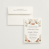 "Fleur" - Wedding Invitations in Verona Sunset by Sarah Knight - Invitation with Envelope