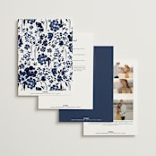 "brushstrokes in bloom" - Wedding Invitations in Indigo by Angela Marzuki - Back of Card Options