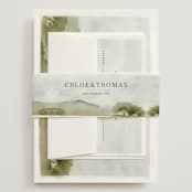 "Countryside" - Wedding Invitations in Emerald by Petra Kern - Assembled with Belly Band