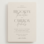 "Arabilla Overlap" - Wedding Invitations in Linen by Kelly Schmidt - Front
