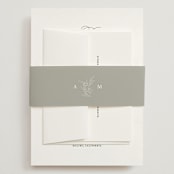 "Initial" - Wedding Invitations in Pearl by Jennifer Postorino - Assembled with Belly Band