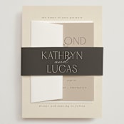 "Formal Elegance" - Wedding Invitations in Latte by Morgan Kendall - Assembled with Belly Band