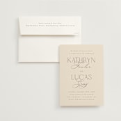 "Formal Elegance" - Wedding Invitations in Latte by Morgan Kendall - Invitation with Envelope