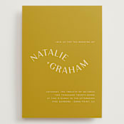 "Swoop" - Wedding Invitations in Marigold by Stacey Day - Front