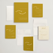 "Swoop" - Wedding Invitations in Marigold by Stacey Day - Invitation Suite
