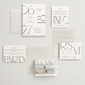 "Numerical" - Wedding Invitations in Lily by Owl and Toad - Invitation Suite