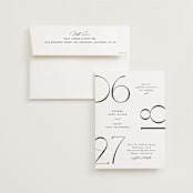 "Numerical" - Wedding Invitations in Lily by Owl and Toad - Invitation with Envelope