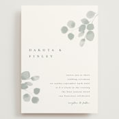 "Silver Dollar Eucalyptus" - Wedding Invitations in Silver Dollar by Shannon Chen of Four Wet Feet Studio - Front