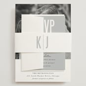 "Monumental" - Wedding Invitations in Cotton by Jessie Steury - Assembled with Belly Band