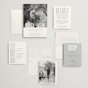 "Monumental" - Wedding Invitations in Cotton by Jessie Steury - Invitation Suite