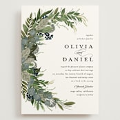 "Side Swept" - Wedding Invitations in Navy by Susan Moyal - Front
