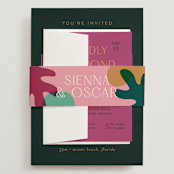"Miami" - Wedding Invitations in Bird of Paradise by Ashley DeMeyere - Assembled with Belly Band