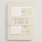"The Manor" - Wedding Invitations in Buff by Pixel and Hank - Assembled with Belly Band
