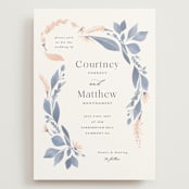 "Cascading Floral" - Wedding Invitations in Lagoon by Corinne Malesic - Front