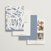 "Cascading Floral" - Wedding Invitations in Lagoon by Corinne Malesic - Back of Card Options