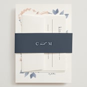 "Cascading Floral" - Wedding Invitations in Lagoon by Corinne Malesic - Assembled with Belly Band